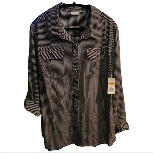 031 NWT KIM ROGERS 3XL LONG OR W/ TAB ROLL-UP SLEEVES BLOUSE